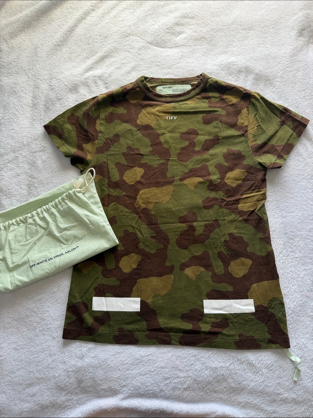 Off-White Kids Camo Short Sleeve Tee - Green/Brown